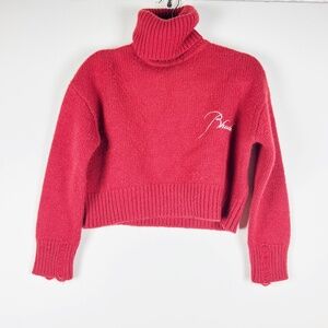 Rhude Women's Wool Cashmere Knit Distressed Logo Embroidered Turtleneck Sweater